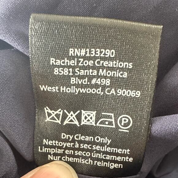 Rachel Zoe Caroline Navy Ruffled Open Back Evening Dress Gown Fishtail size 6 - Picture 15 of 16